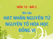 Bài tập về Hạt nhân nguyên tử, Số khối, Số hiệu nguyên tử, Nguyên tử khối trung bình - Hóa 10 bài 2
